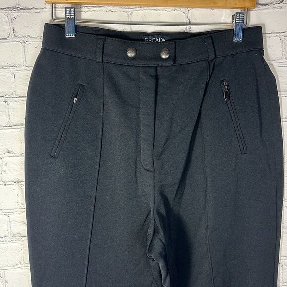 Escada Sport Vintage Wool Blend High Waist Black Stirrup Pants size 42 Germany - Picture 2 of 10